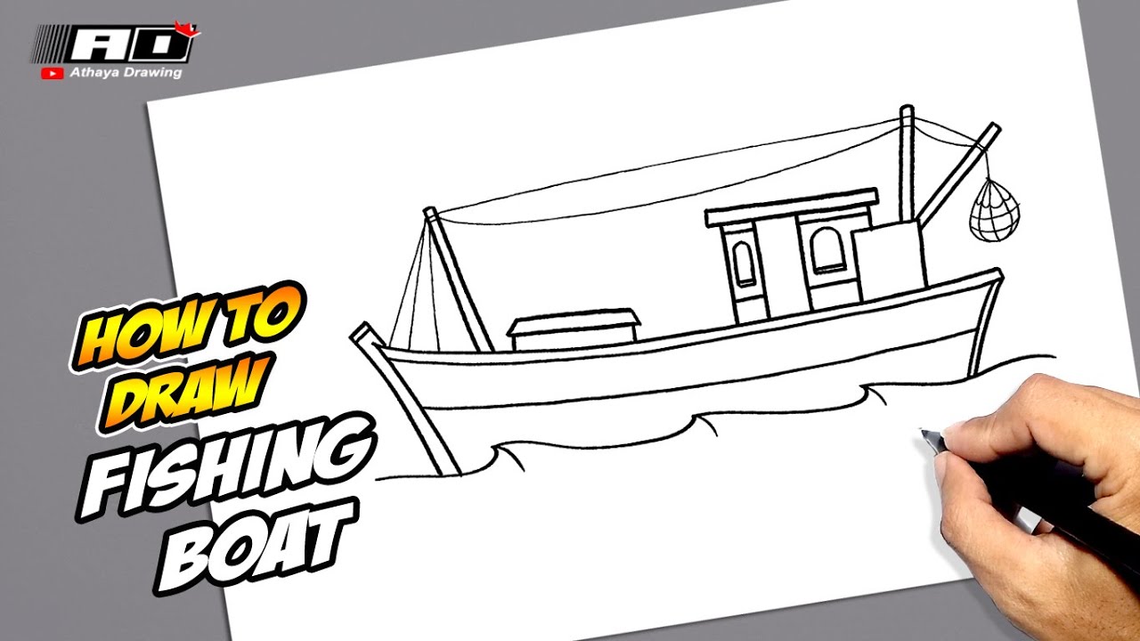 How to draw Fishing Boat 