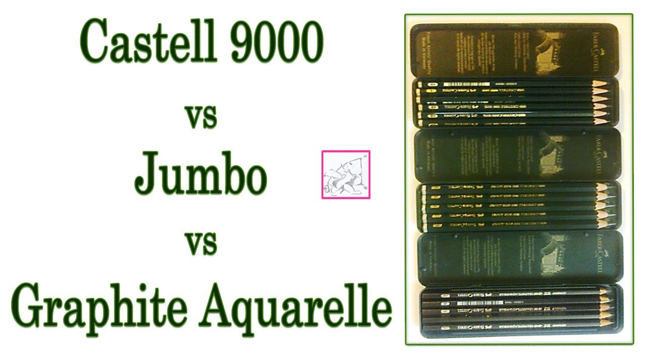 Faber Castell 9000, Jumbo y Graphite Aquarelle. Comparación entre lápices de grafito para dibujar