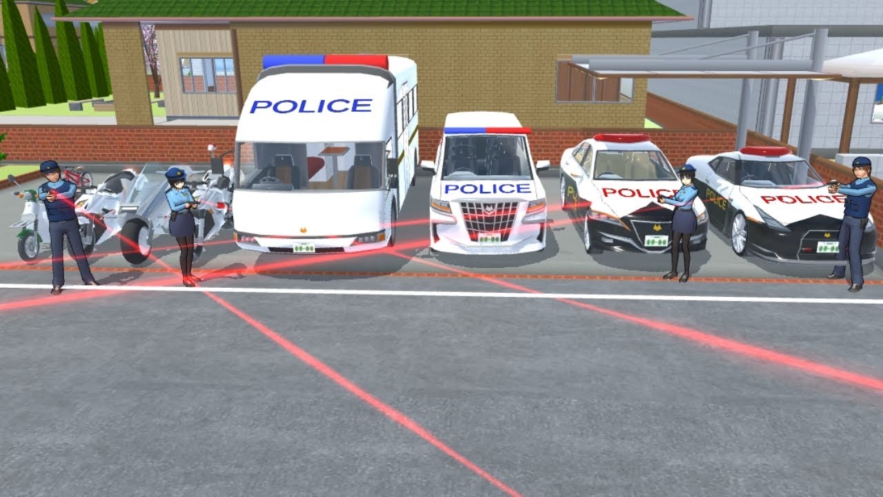 Find all Police Cars and Bikes 🚲 🚳 🚓🚔and Parked at Little Boy House 🏡 Sakura School Simulator 