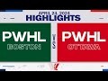 Pwhl highlights  boston vs ottawa  april 24 2024
