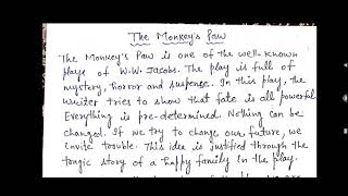 Long Answer type question of the Play The Monkey's Paw