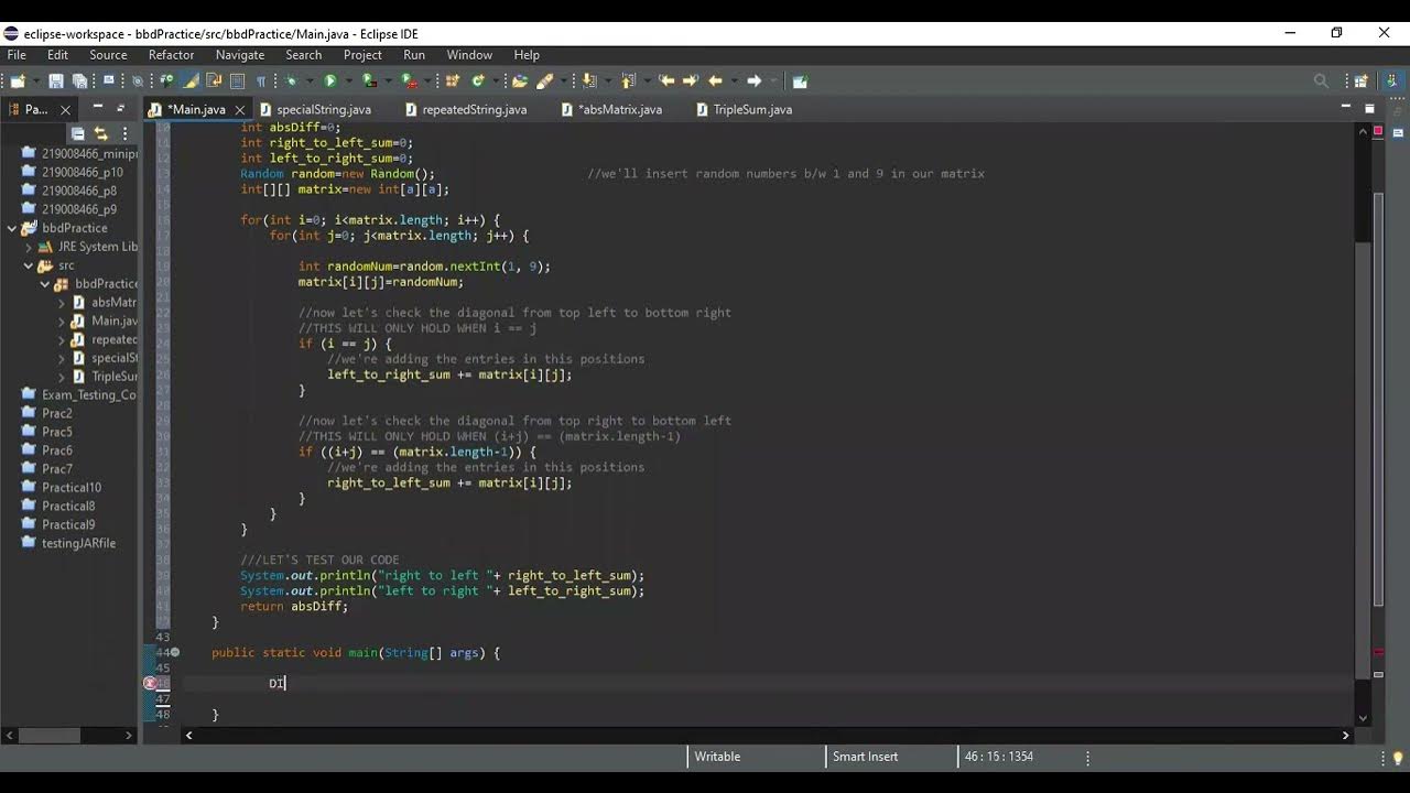 Diagonal difference hackerrank question in java youtube