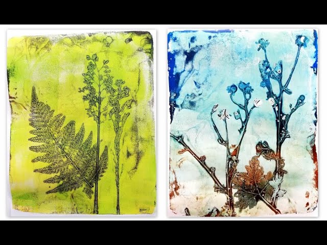 Gelli Arts ® - 3 ways of printing with leaves by Birgit Koopsen 