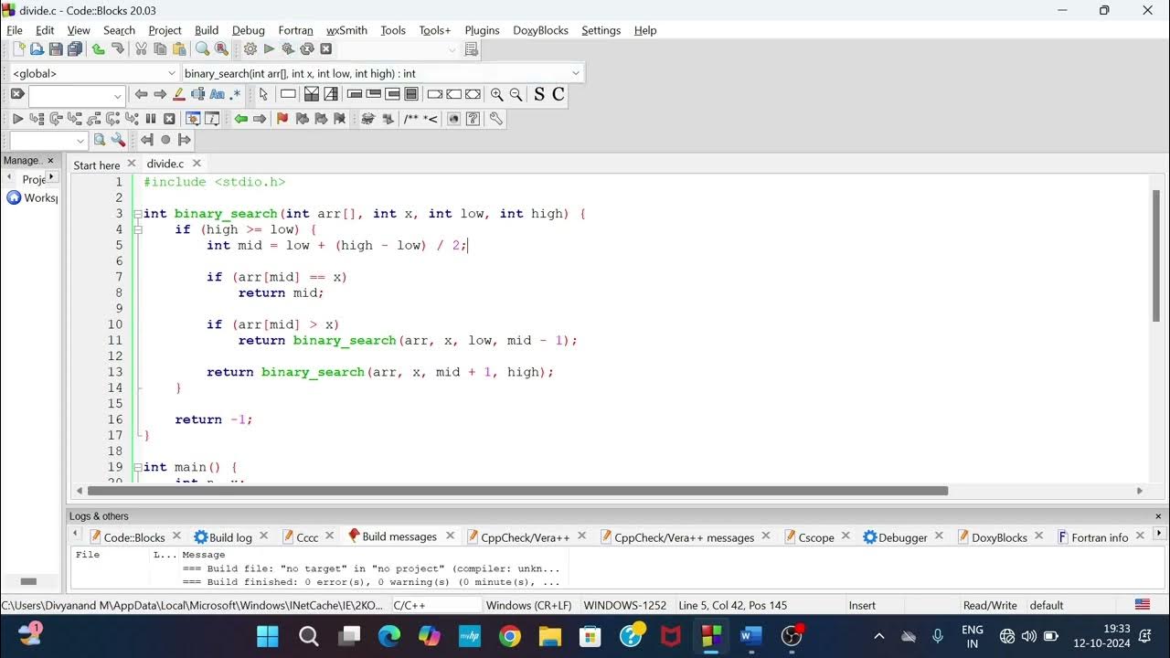 binary search using divide and conquer method - YouTube
