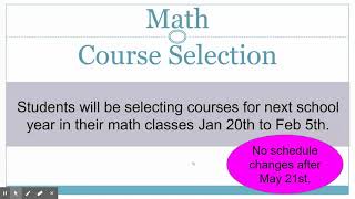 MATH Course Selection Video 2021 Net Worth