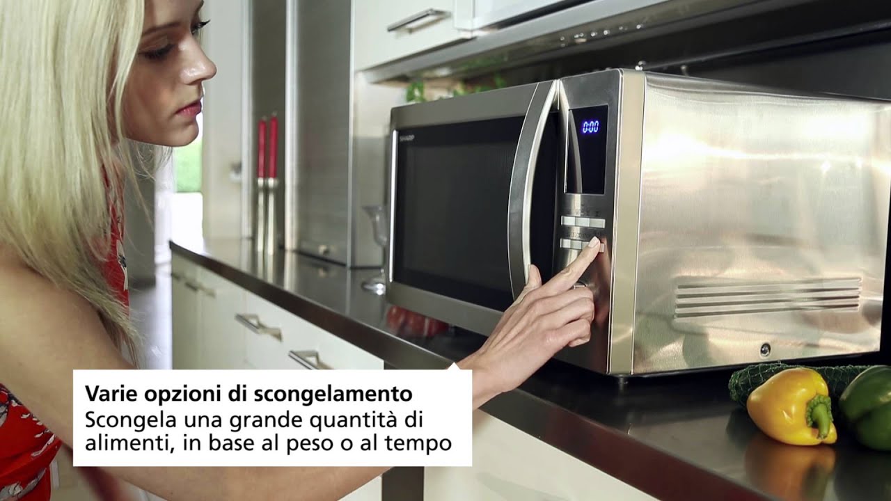 Sharp R-982STWE: Forno a microonde combinato in acciaio inox con comandi  semplici da usare - YouTube