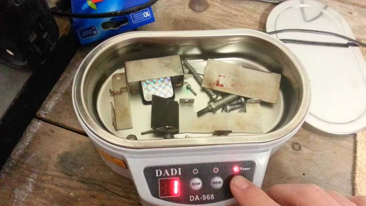 Ultrasonic cleaner for little pinball metal parts YouTube