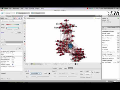 Gephi Labels and Colors - YouTube