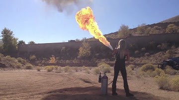 Homemade Flamethrower Demonstration How To Build a Flamethrower