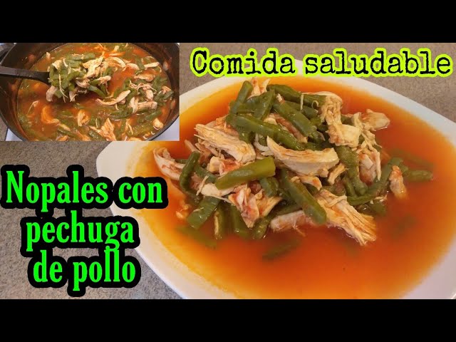 Cómo hacer NOPALES con PECHUGA de POLLO?? COMIDA SALUDABLE... receta fácil  ?? - YouTube