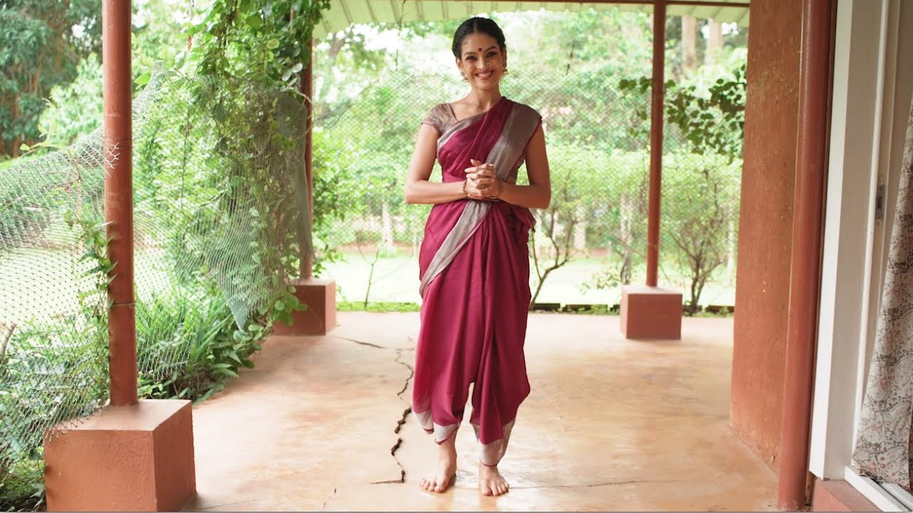 Tying a saree for dance: Rukmini Vijayakumar