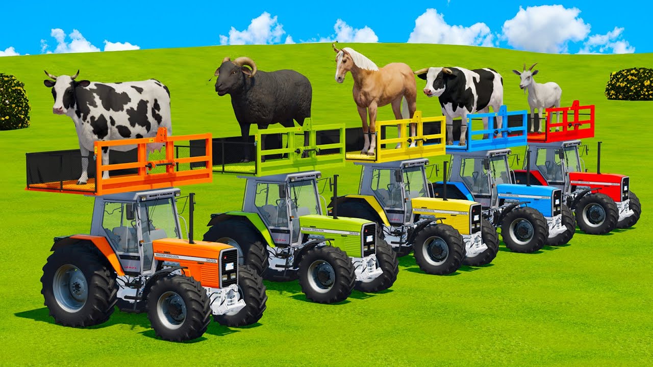 TRANSPORTING COWS, RAMS, HORSES, BULLS, GOATS & TRACTORS WITH MAN TRUCKS - FS22