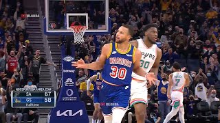 Steph Curry was 0-9 FG, shot this from deep and didn’t watch the ball go in 👌