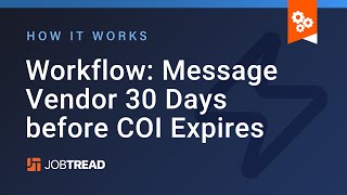 Information Workflow Template: Message Vendor 30 Days before COI Expires News