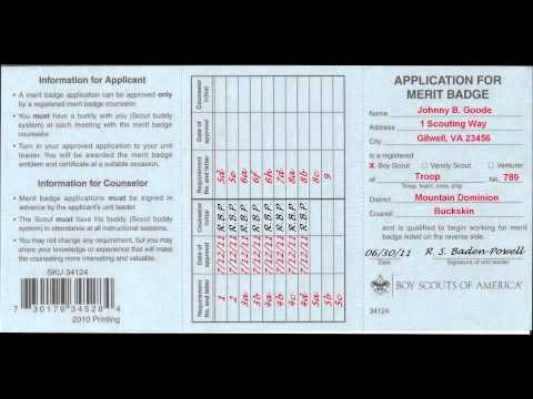 Filling Out The Boy Scout Blue Card-11-08-2015