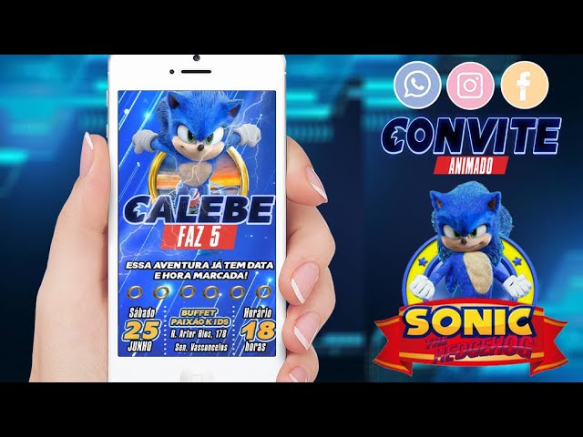 ▷ Vídeo Convite Sonic, Whatsapp