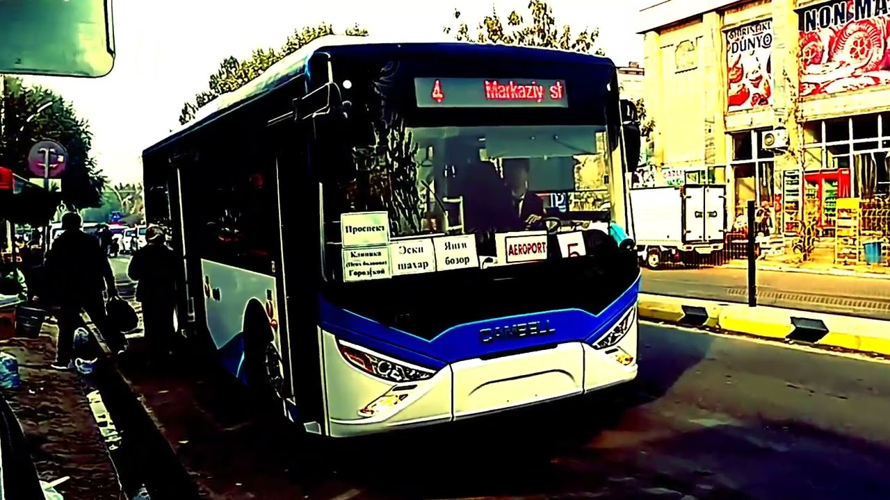 Андижан. Электробус. Маршрут 5..