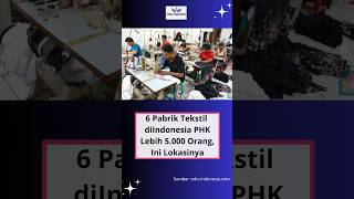 6 Pabrik Tekstil Diindonesia Phk Lebih 5.000 Orang, Ini Lokasinya