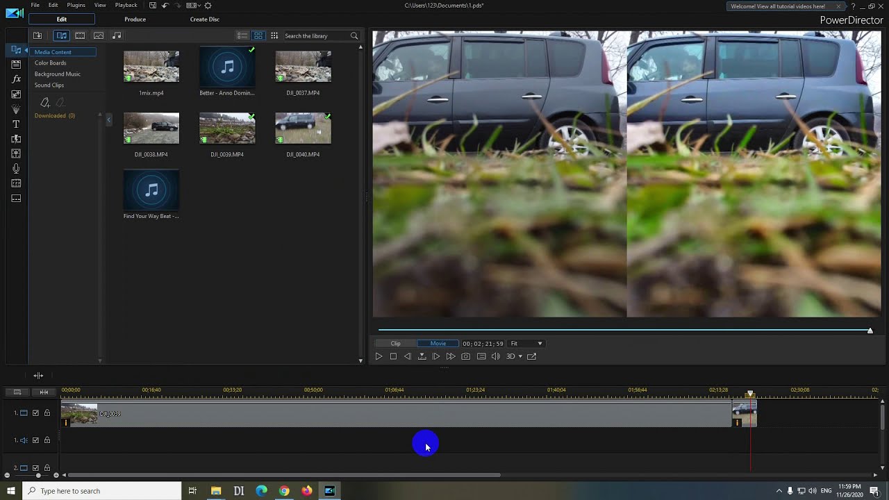Quick color correction in PowerDirector (Shadows, Saturation