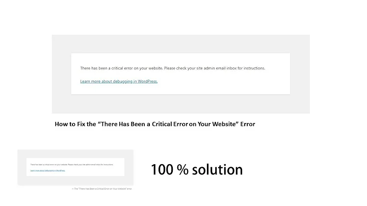 How to fix There Has Been A Critical Error On Your Website - Critical Errors - WordPress  #WPFIX