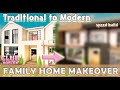 I renovated the family home in club roblox  traditional to modern design  speed build  roblox