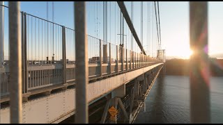 George Washington Bridge Bike Ride at Sunset 4K 24FPS Cinematic - Shot with DJI Osmo Pocket 3