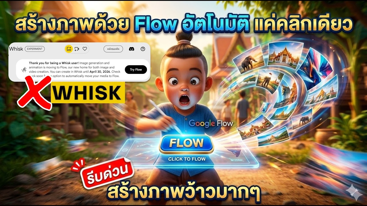 แค่กดปุ่มเดียว  ก็สร้างภาพสวยๆ และฟรี ด้วย Google Flow แบบอัตโนมัติ