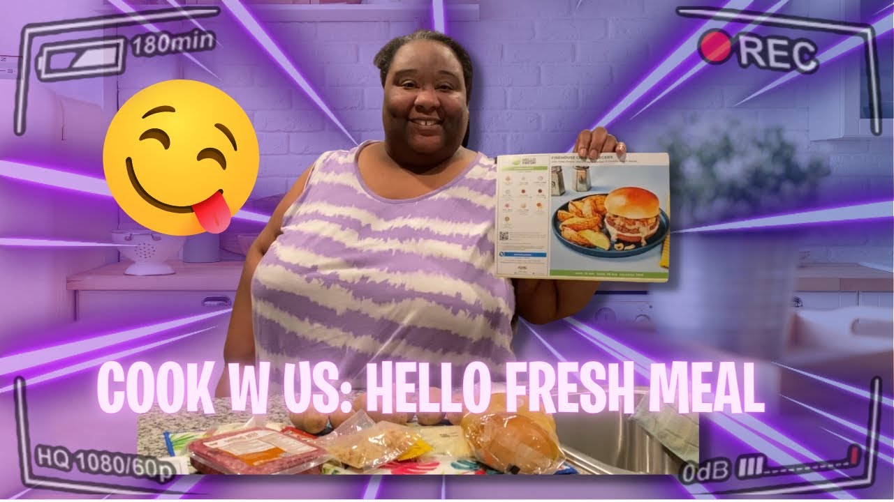 COOK WITH US I TRYING HELLO FRESH | FIREHOUSE CHEESEBURGERS