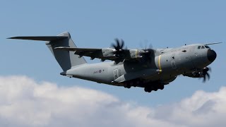 Comet 453, Royal Airforce Airbus A400M touch and go at Glasgow Airport 4K