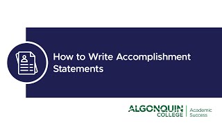 How to Write Accomplishment Statements
