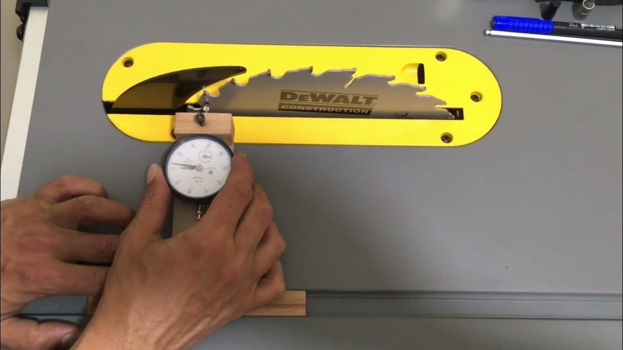 Dewalt DWE 7492 table saw blade and fence alignment jig YouTube