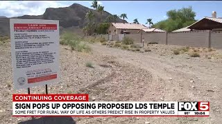 Sign pops up opposing proposed LDS temple