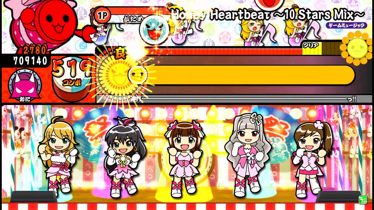 【太鼓の達人モモイロ】　Honey Heartbeat～10 Stars Mix～ 全良 - YouTube Taiko ATS