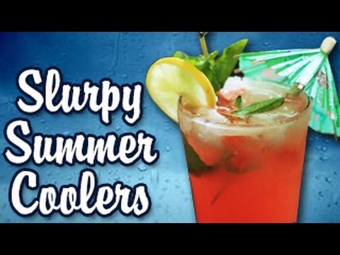 SUMMER DRINKS -- Watermelon Lemonade, Cucumber Sangria, Minted Iced Tea from Readysteadyeat