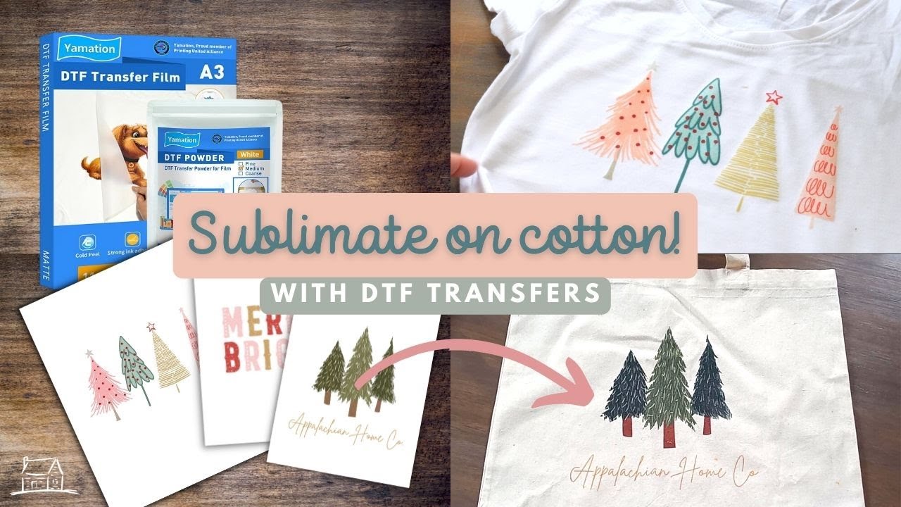 HOW TO SUBLIMATE ON COTTON with DTF Transfer Film and Powder!🎄 