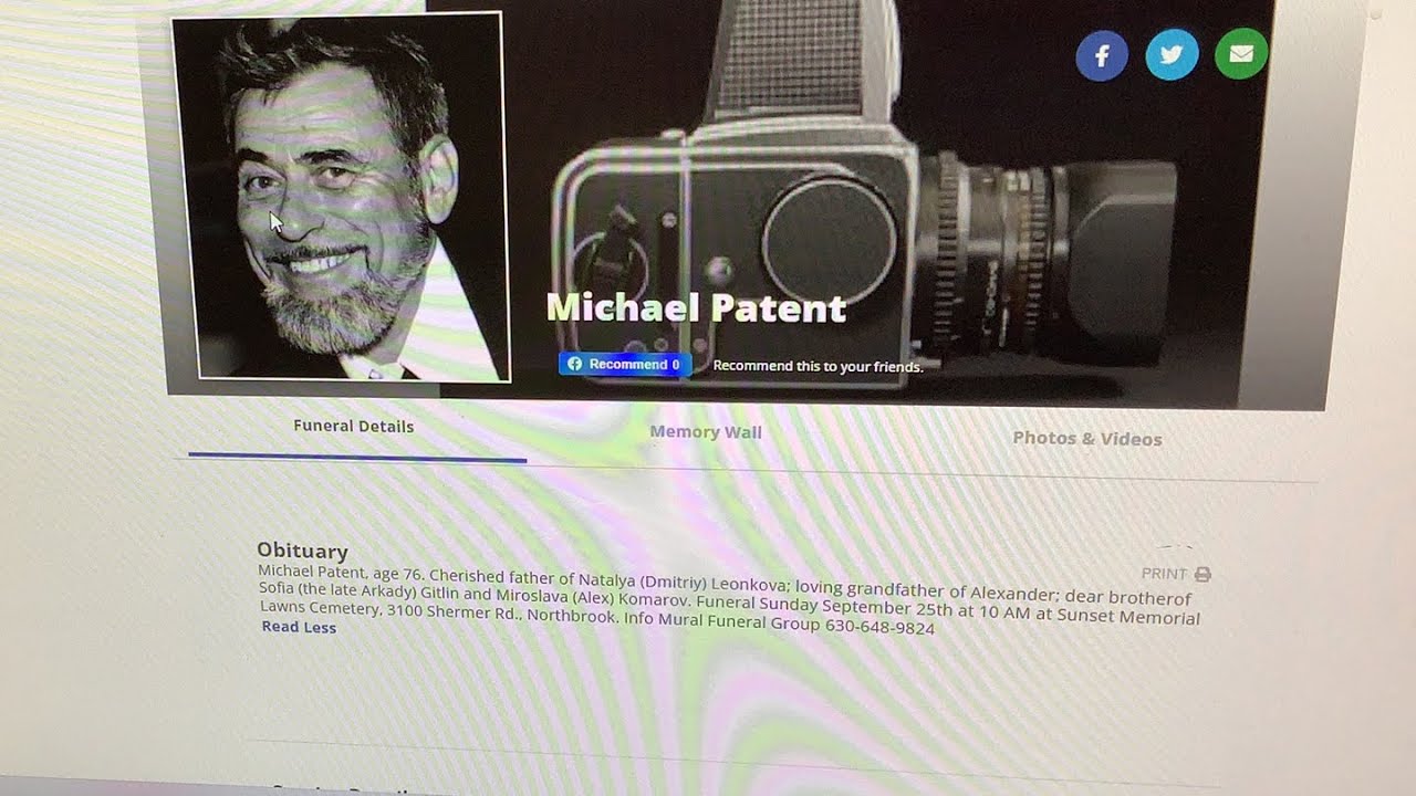 Michael Patent funeral YouTube