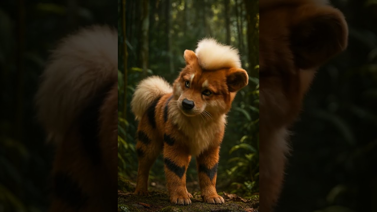 Pokemon Growlithe in the Wild 