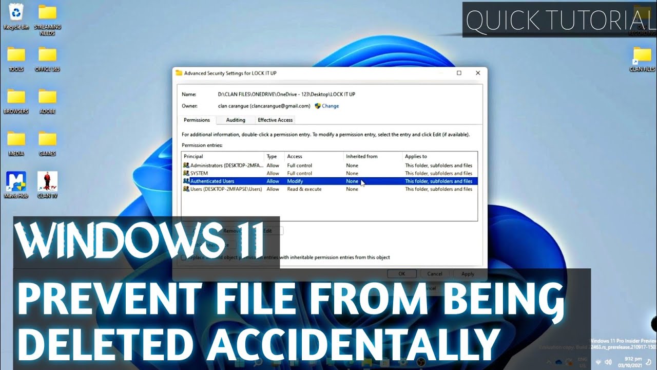 How to prevent folder or file from being deleted - YouTube