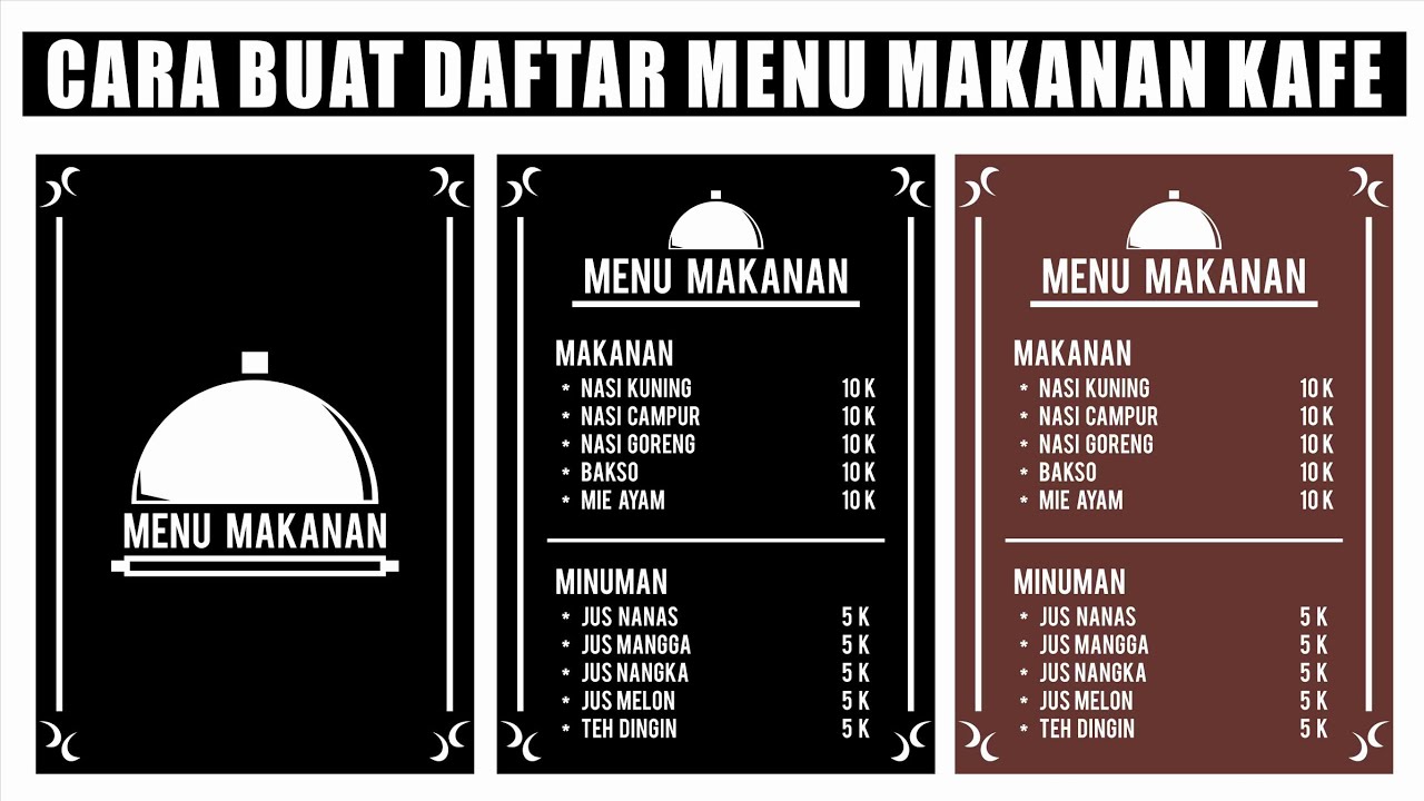 Tutorial CorelDraw Cara membuat  desain  daftar menu  