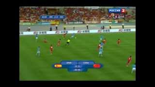 Гол Сильвы в матче "Испания - Китай" 1:0