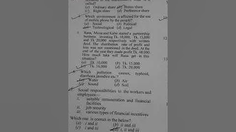 Business organisation and management 1st paper MCQ solution HSC 2021