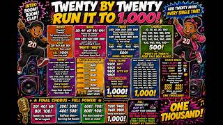 COUNT BY 20s TO 1,000 🔥 | TWENTY BY TWENTY — RUN IT TO 1,000! | Math Song for Kids