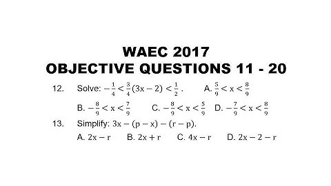 WAEC 2017 Mathematics Objective Questions 11-20