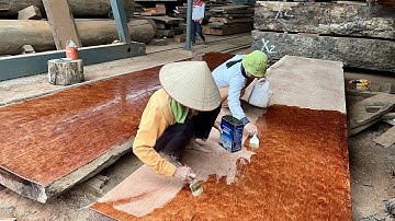 Lót Tấm Mặt Bàn Nguyên Khối Gỗ Cẩm Lai Vân Chun Xoắn Ốc, Màu Sắc Tươi Sáng Cực Đẹp