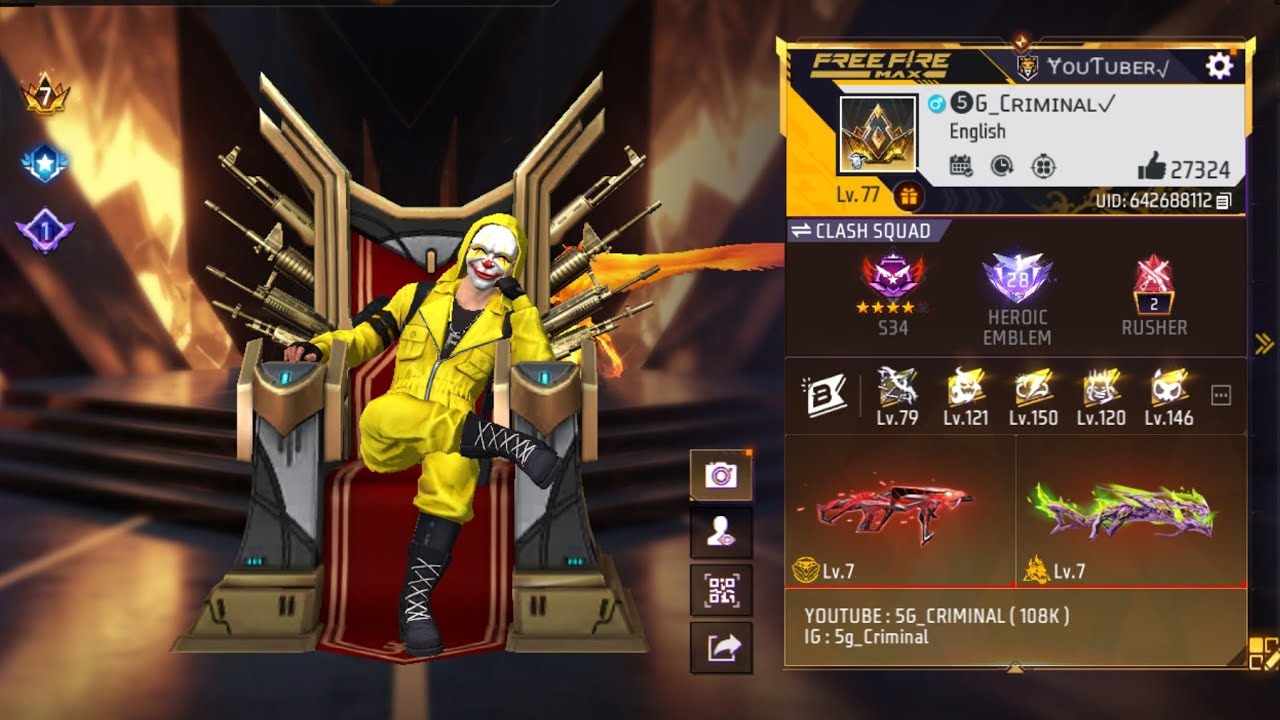 Youtuber is live 😎 Free Fire Max