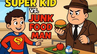 👉 “Super Kid vs. Junk Food Man 🍎🥦 | Healthy Food Adventure for Kids”