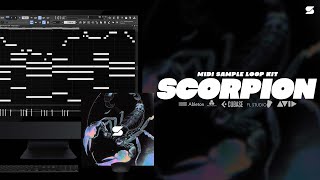 (50 ) Best FREE Dark Trap MIDI Kit & Sample Loop Pack - SCORPION (DON TOLIVER, TRAVIS SCOTT, FUTURE)