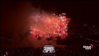 Fireworks at Trump rally light up the sky above Lincoln Memorial