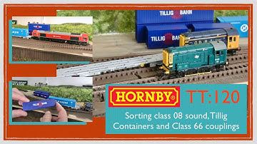 Geluidsupdate voor de Hornby-klasse 08, vervanging van de koppeling voor klasse 66 en containers ...