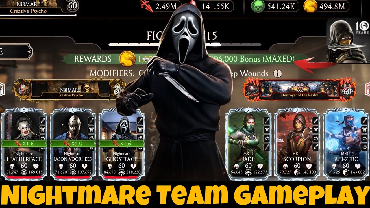 Nightmare Team MK Mobile Survivor Elder Tower Gameplay